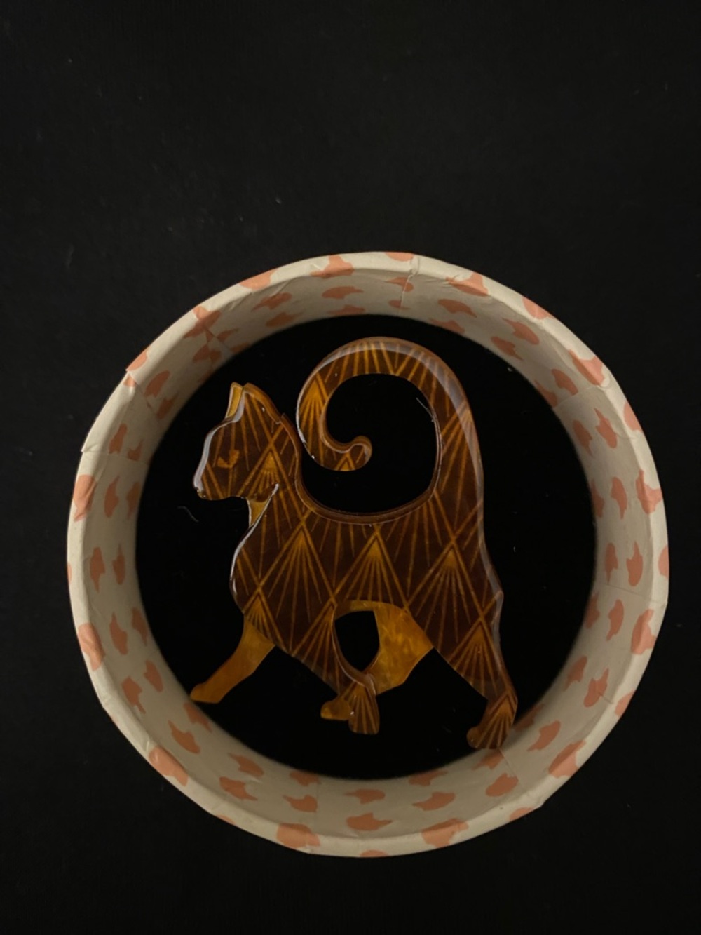 Sold Out Erst Wilder Brown and Gold Mini Cat Brooch